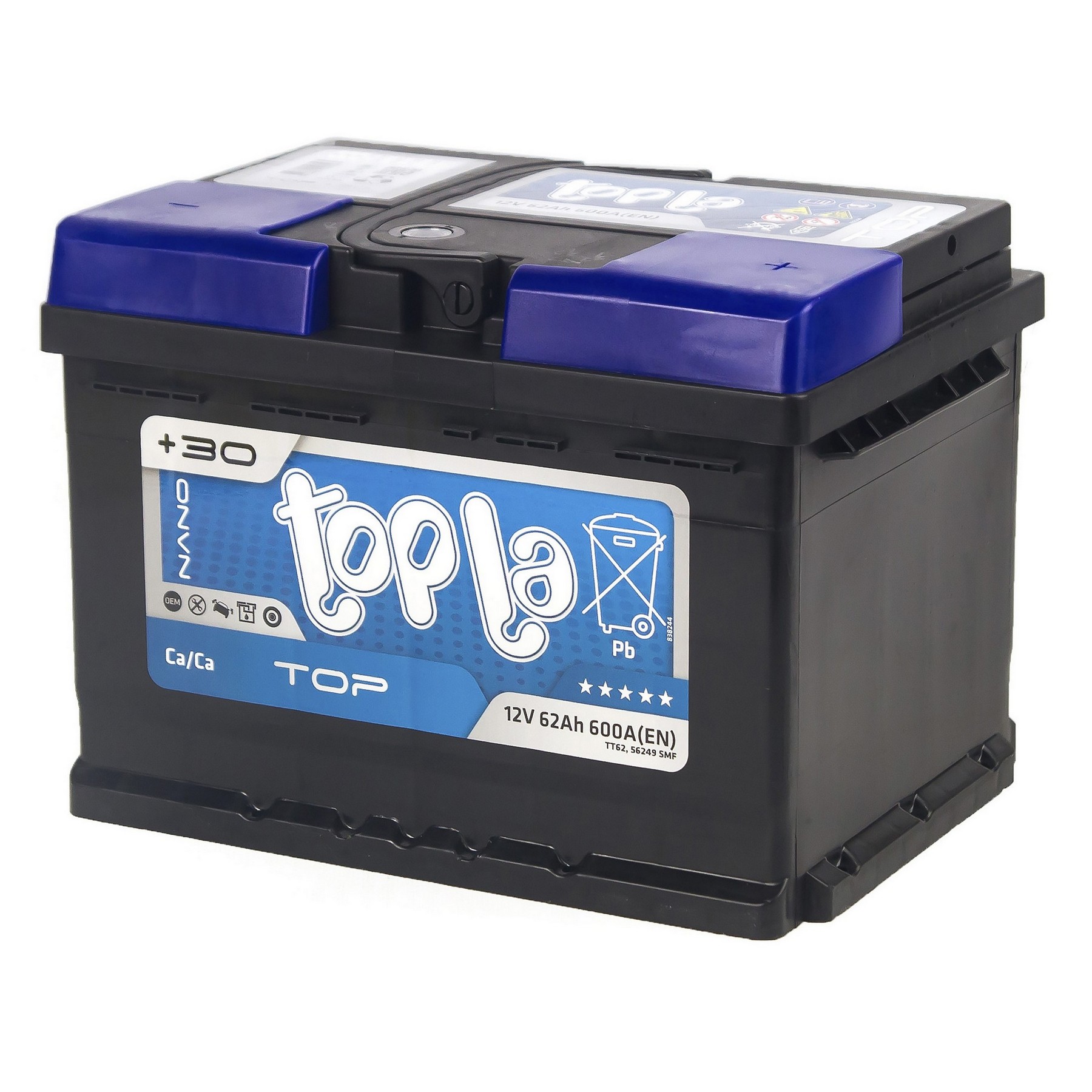 Аккумуляторная батарея TOPLA Top 62Ah R+ низкий 600 A 242x175x175, Проспект Партс