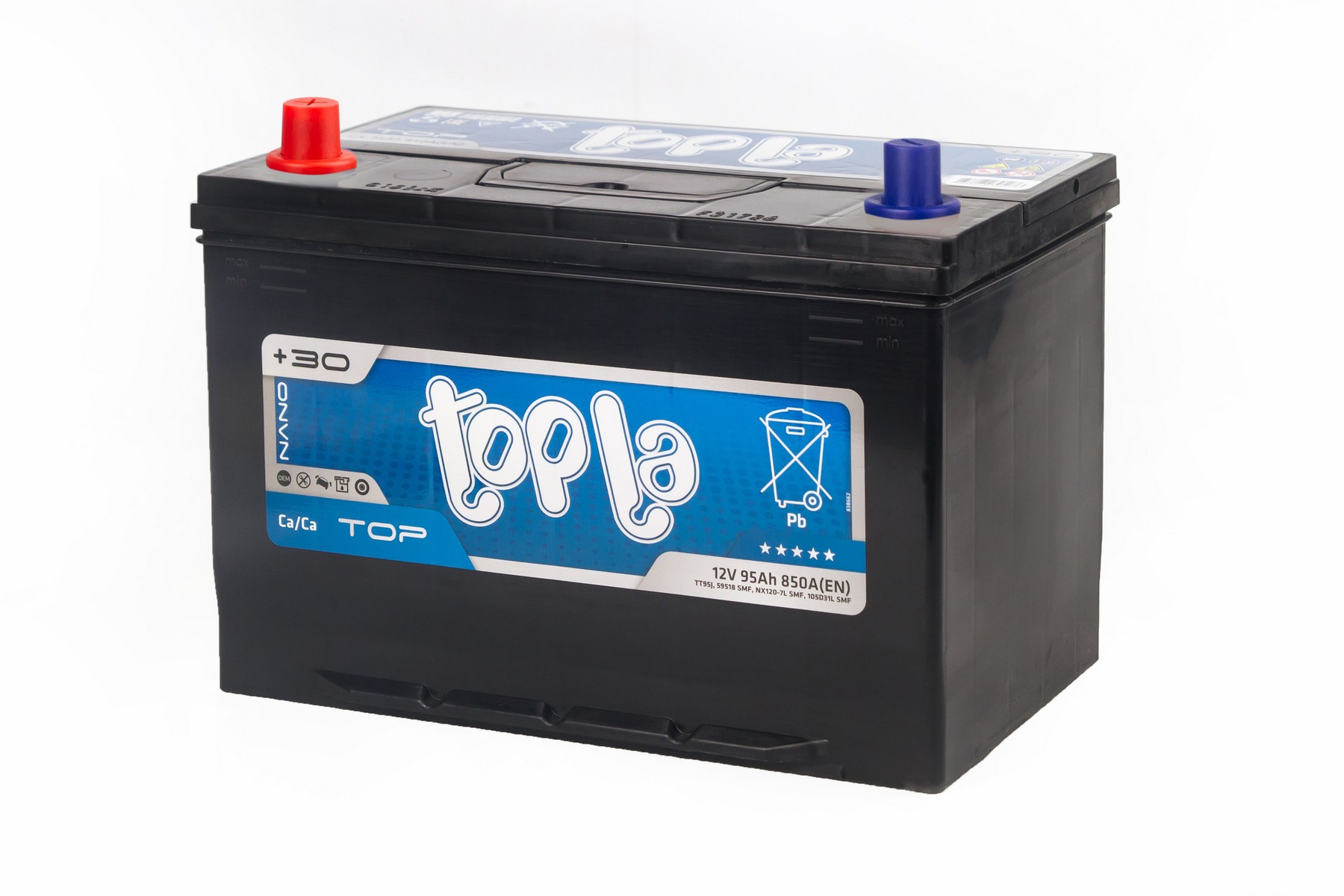 Аккумуляторная батарея TOPLA Top JIS 95Ah L+ нижний борт 850 A 306x175x225, Проспект Партс