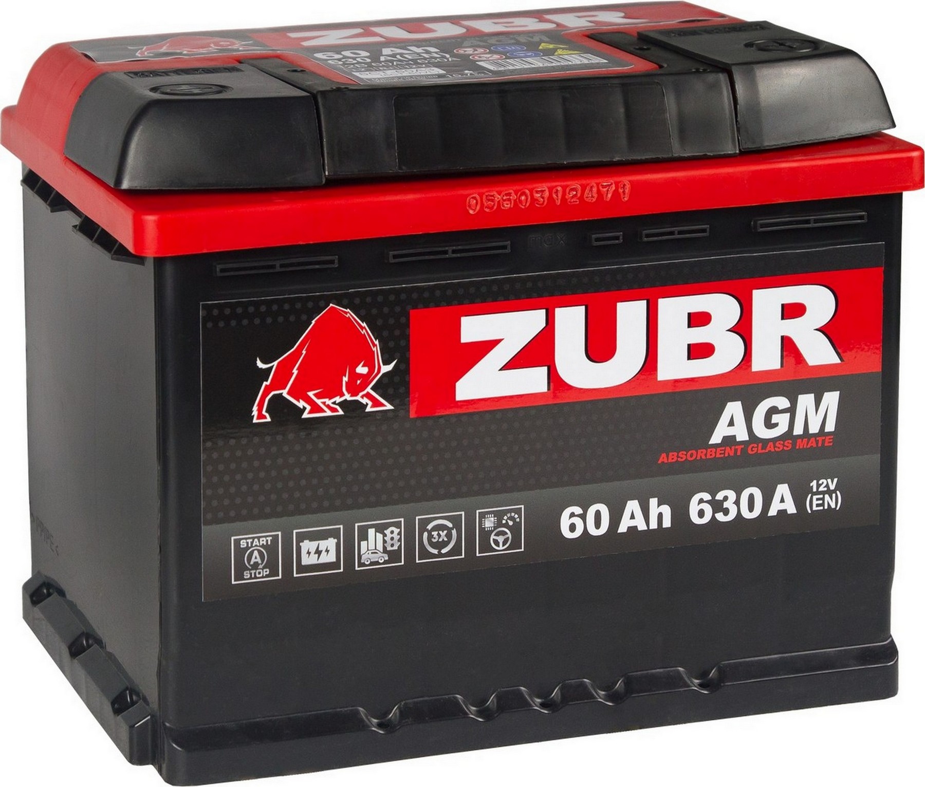 Аккумуляторная батарея ZUBR AGM 60Ah R+ Турция 680 A 242x175x190, Проспект Партс