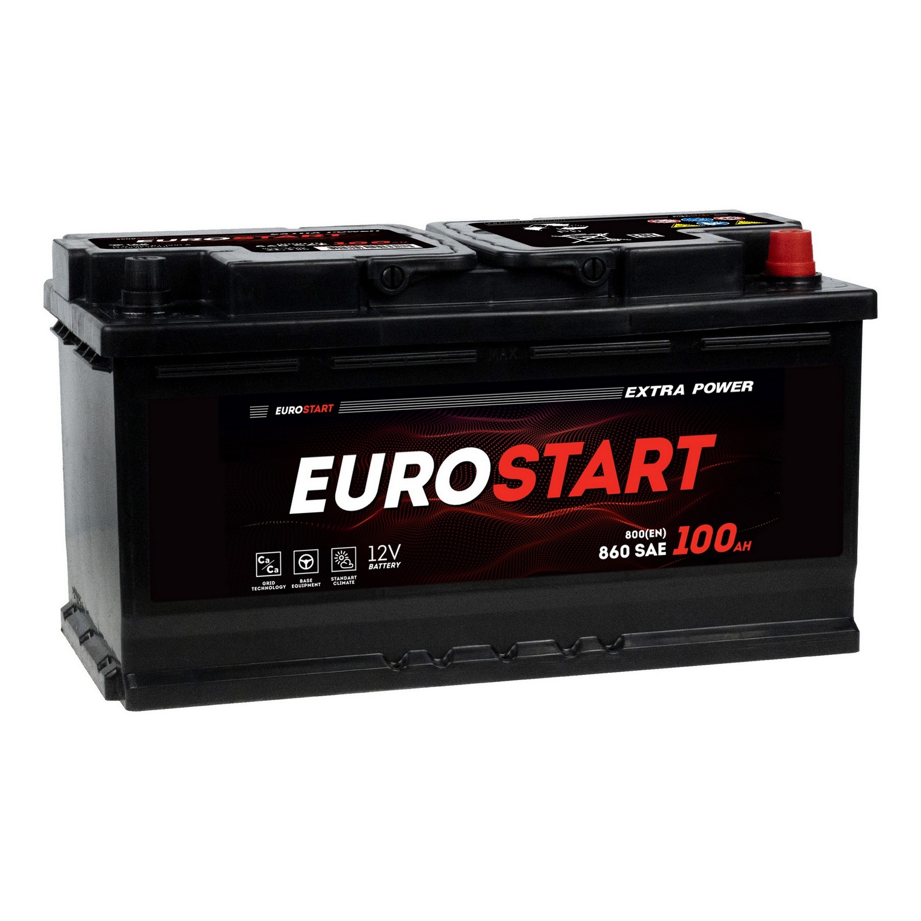 Аккумуляторная батарея EUROSTART Extra Power 100Ah R+ 800 A 353x175x190, Проспект Партс