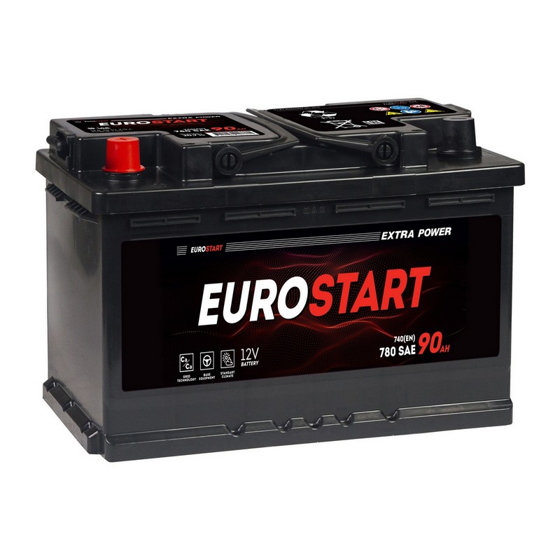 Аккумуляторная батарея EUROSTART Extra Power 90Ah R+ 740 A 353x175x190, Проспект Партс