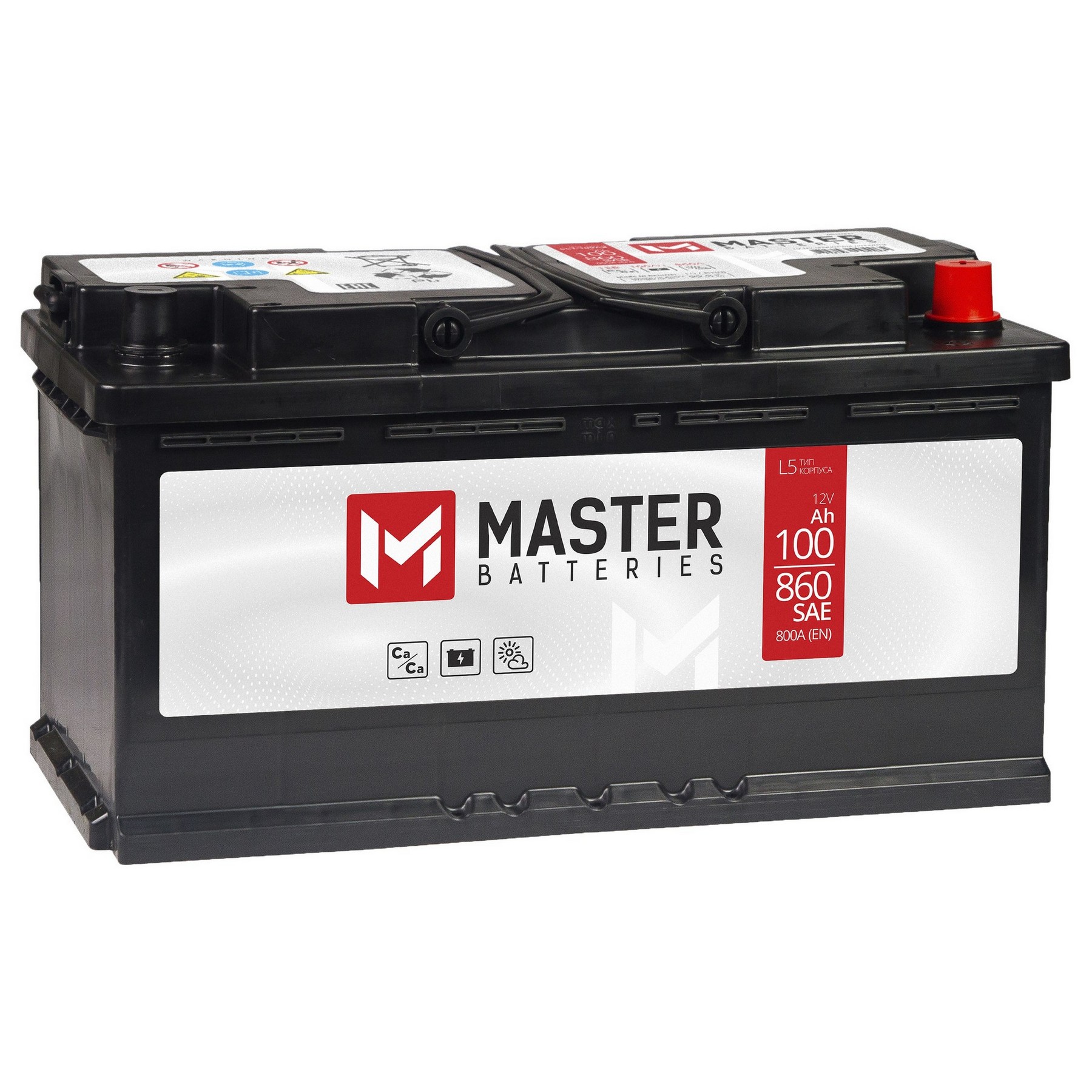 Аккумуляторная батарея MASTER BATTERIES 100Ah R+ 800 A 353x175x190, Проспект Партс