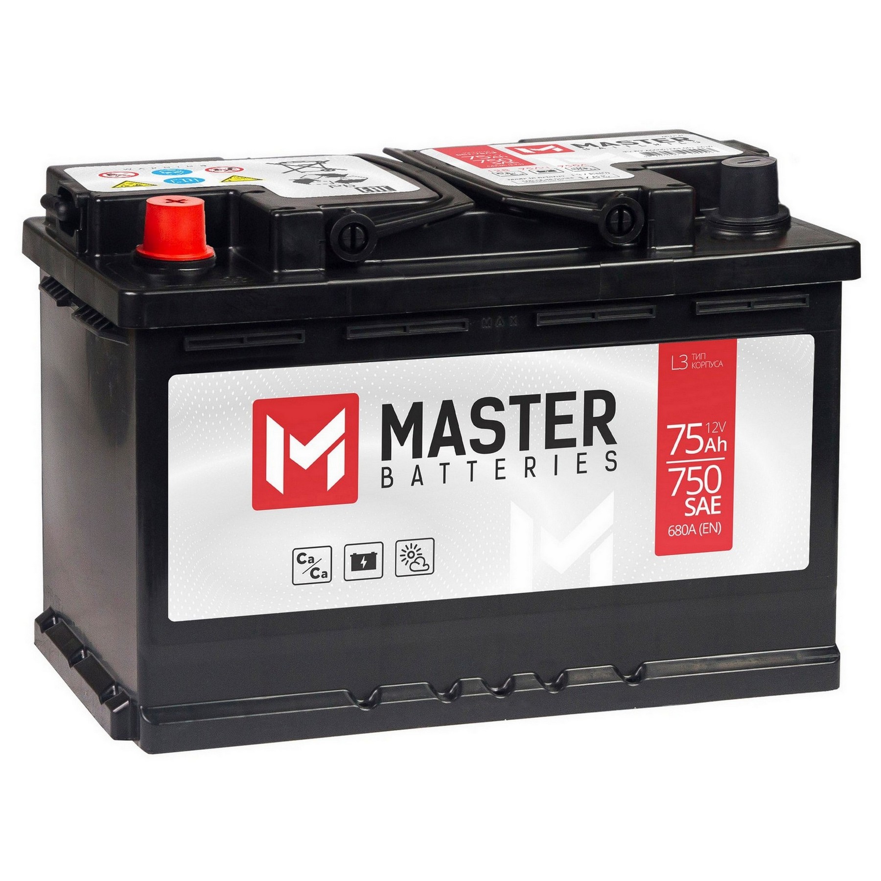 Аккумуляторная батарея MASTER BATTERIES 75Ah L+ 680 A 276x175x190, Проспект Партс