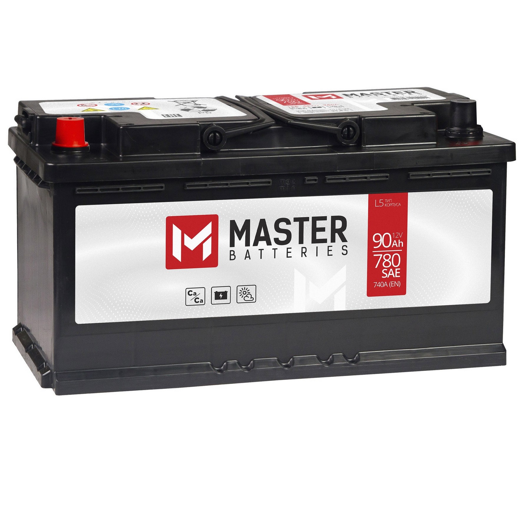 Аккумуляторная батарея MASTER BATTERIES 90Ah L+ 740 A 353x175x190, Проспект Партс