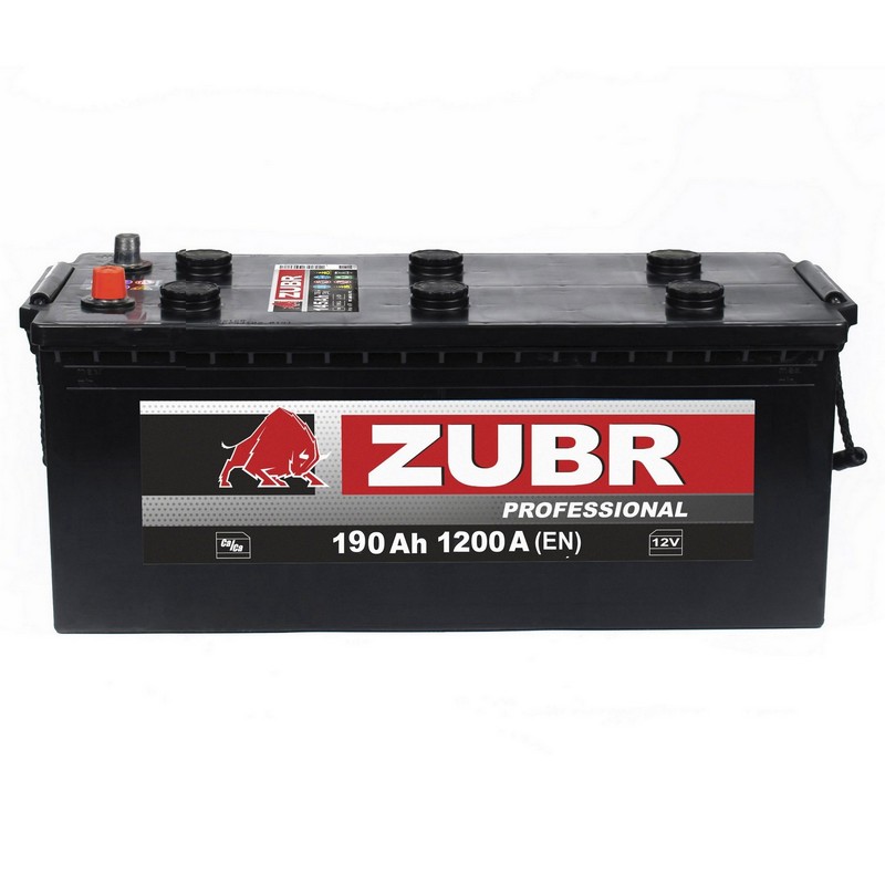 Аккумуляторная батарея ZUBR Professional 190Ah R+ (без борта), 1250 A, 513x189x225, Проспект Партс