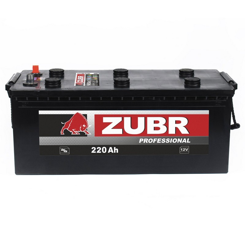 Аккумуляторная батарея ZUBR Professional 220Ah R+ (болт), 1300 A, 510x218x225, Проспект Партс