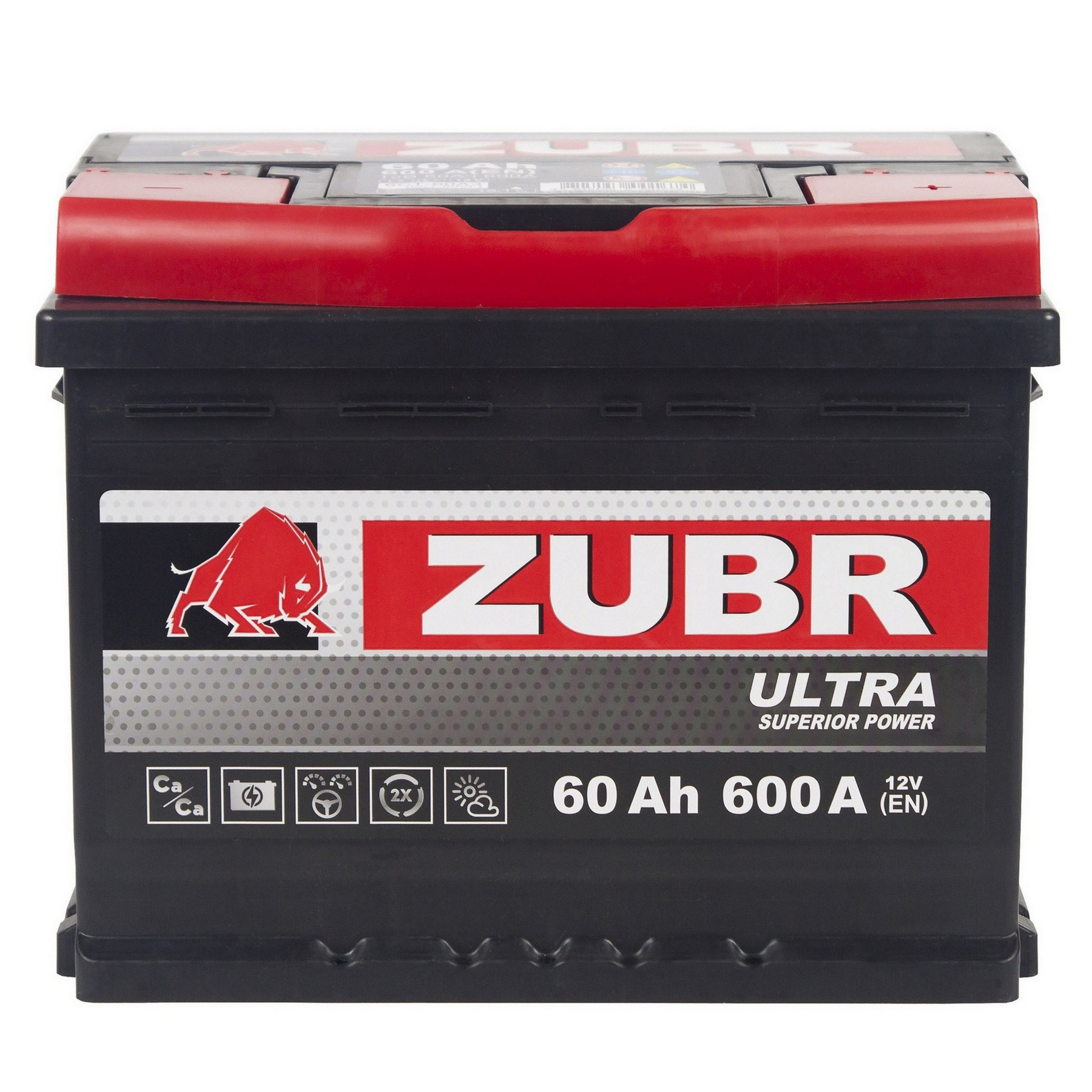 Аккумуляторная батарея ZUBR Ultra 60Ah L+, 600 A, 242x175x190, Проспект Партс