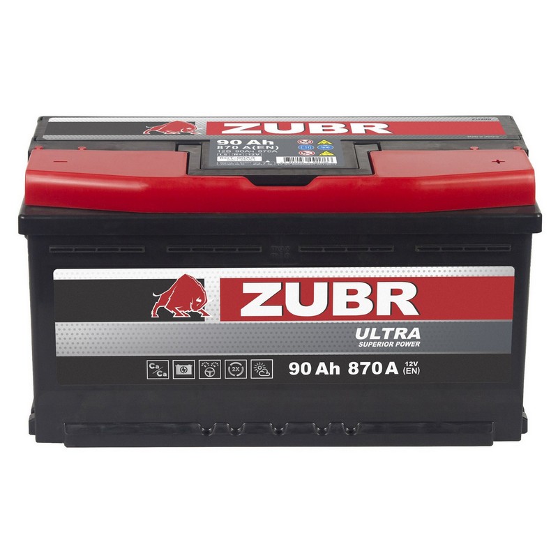 Аккумуляторная батарея ZUBR Ultra 92Ah R+ (низкий), 880 A, 353x175x175, Проспект Партс